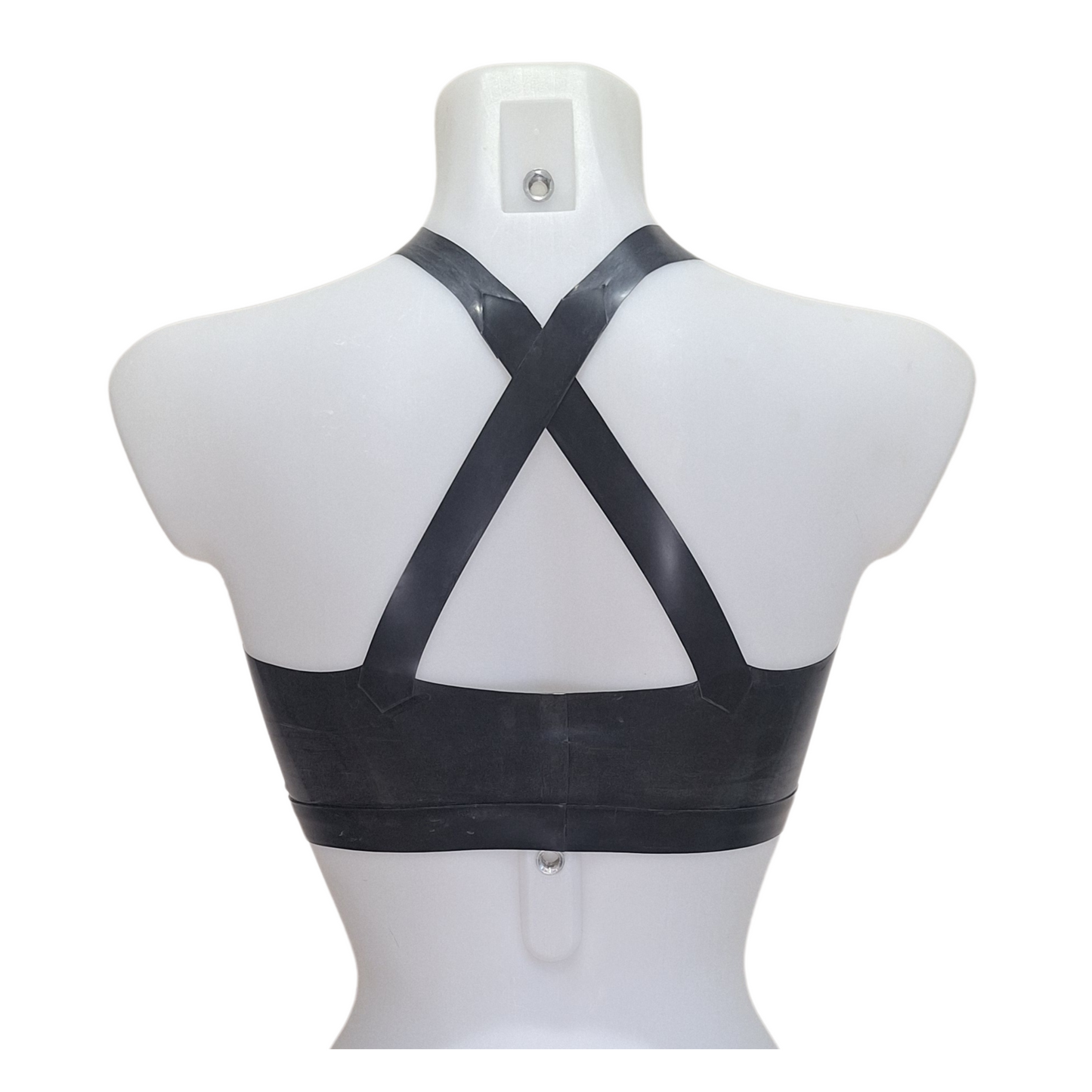Latex Cross Front Crop Top