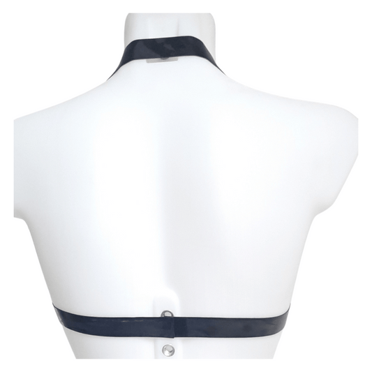 Back view showing black band & halter strap