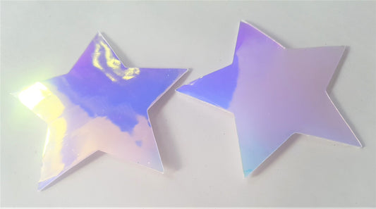 White/Blue Holographic Iridescent Star Nipple Pasties Hypoallergenic Back Stickers Festival Stickers Body Nipple Covers Pasties