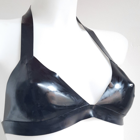 Black Latex Bra Top Latex Bikini Soft Bra