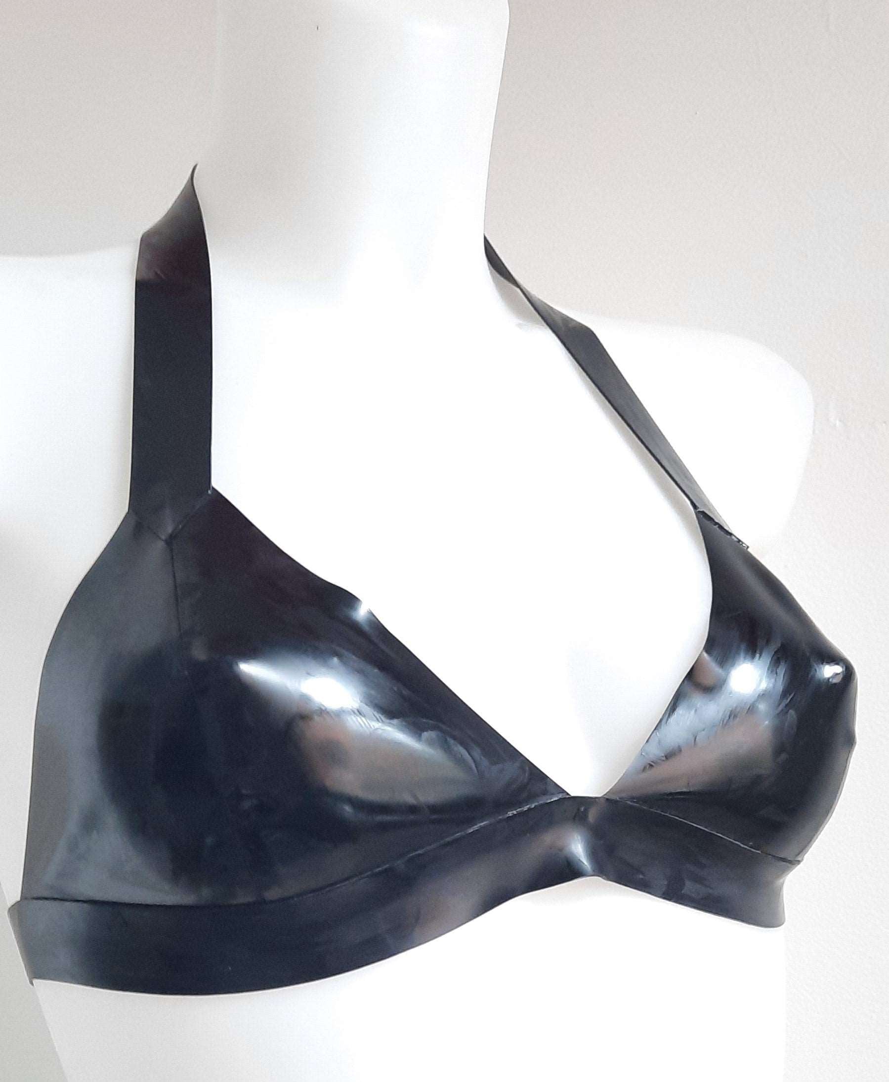 Black Latex Bra Top Latex Bikini Soft Bra