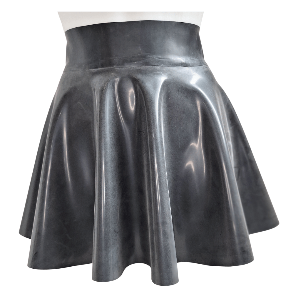 Black Latex O Ring Bra & Skater Skirt Set