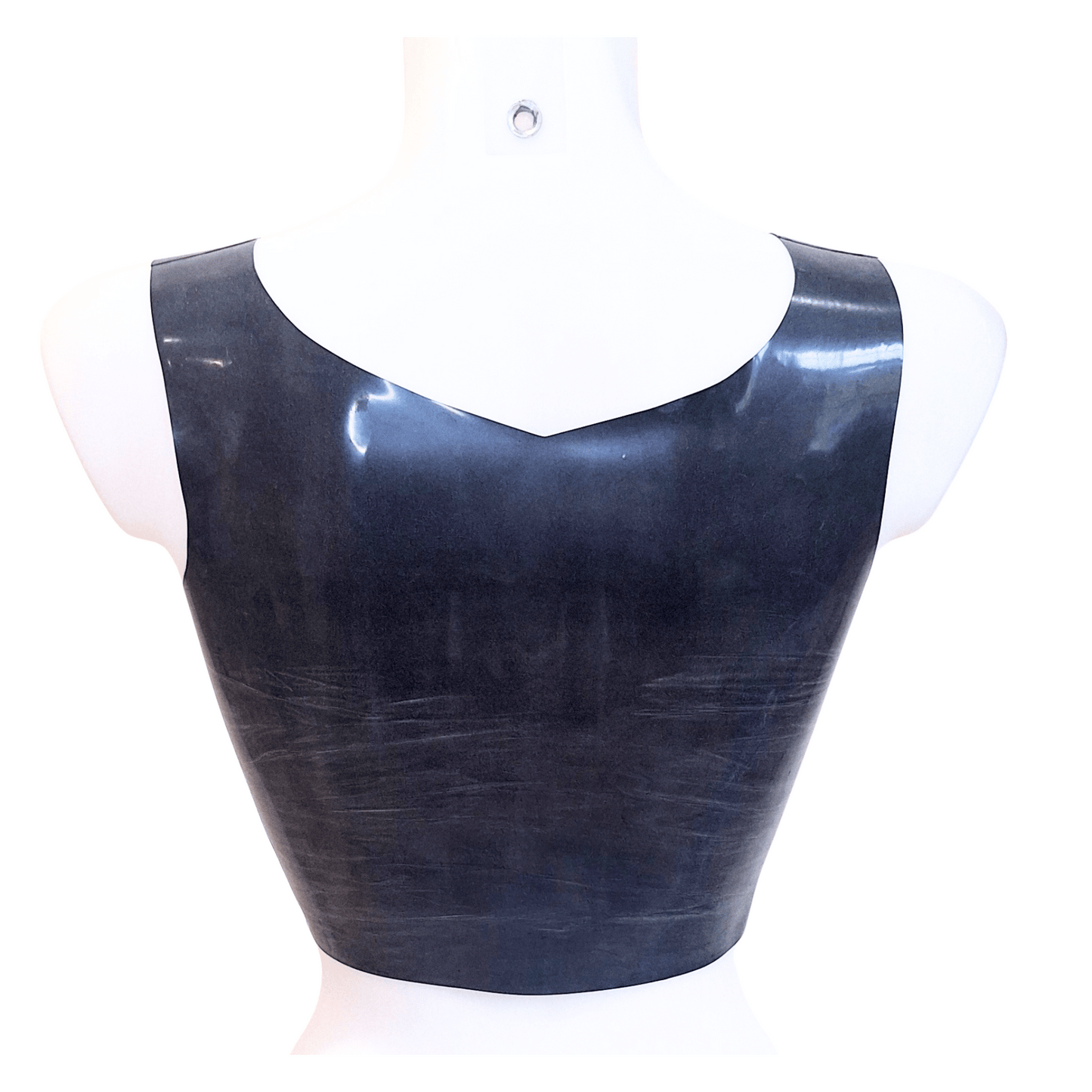 Latex V Neck Crop Top