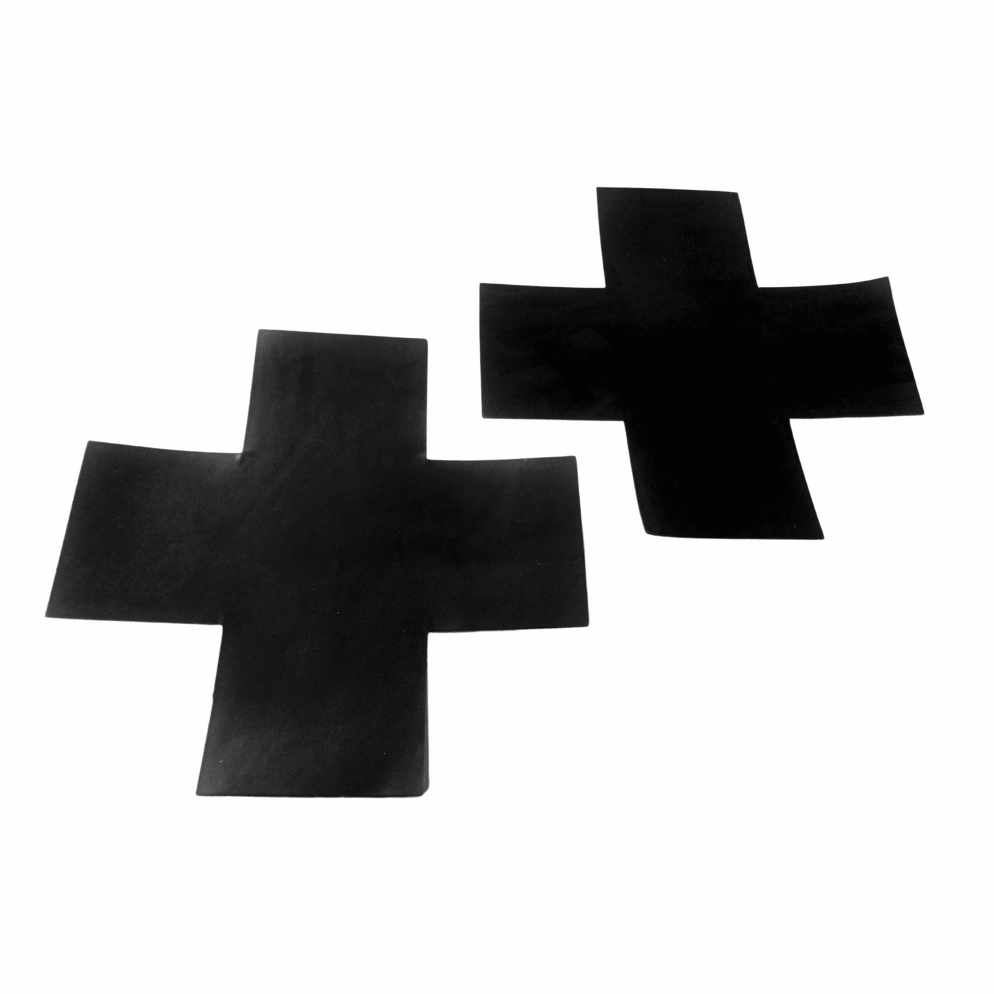 Black Glitter Cross X Nipple Pastie Stickers Self Adhesive Rubber Gummi 