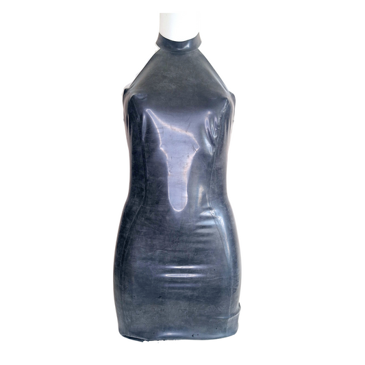 Latex Choker Halter Neck Dress