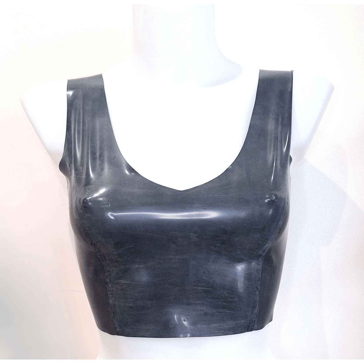 Latex V Neck Crop Top