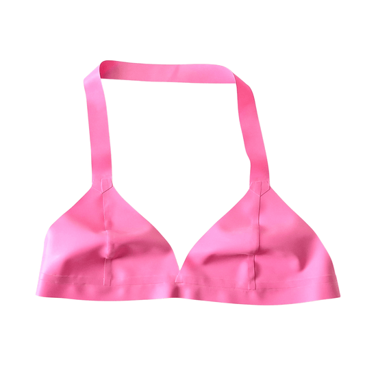 Bubblegum Pink Latex Bikini Bralette - S & M