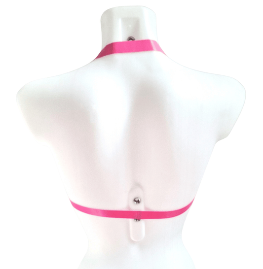 Bubblegum Pink Latex Bikini Bralette - S & M