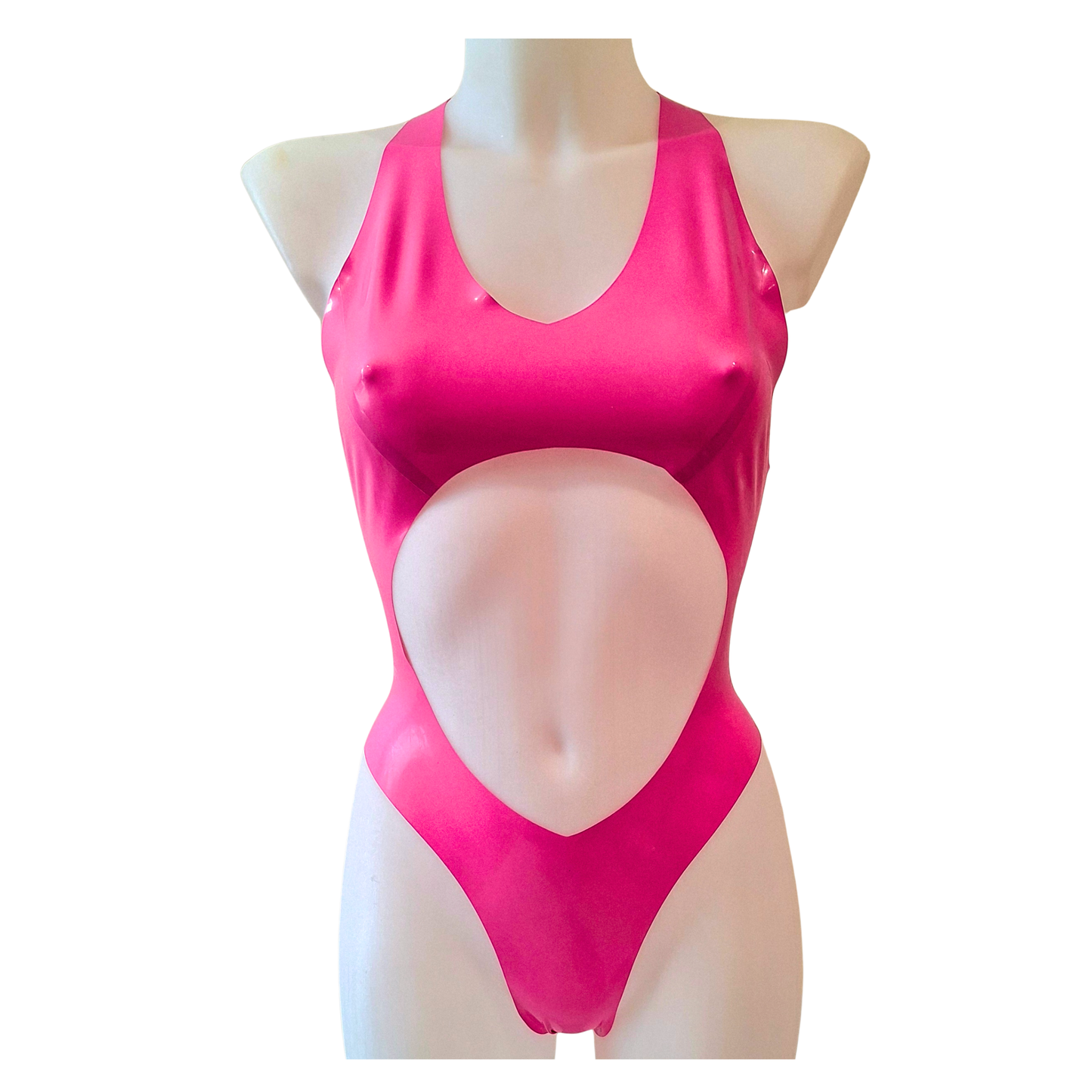 Latex Open Front, Cross Back Bodysuit