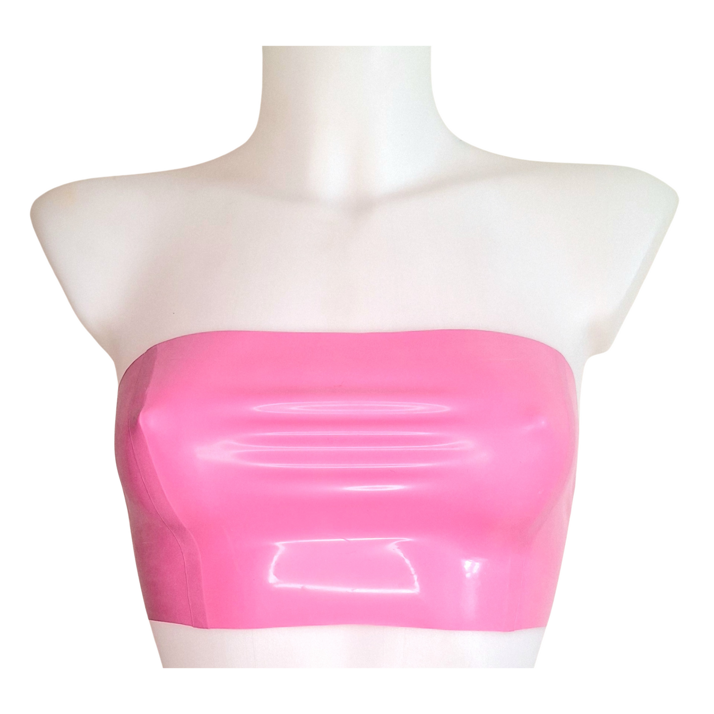 Strapless Bandeau Latex Crop Top