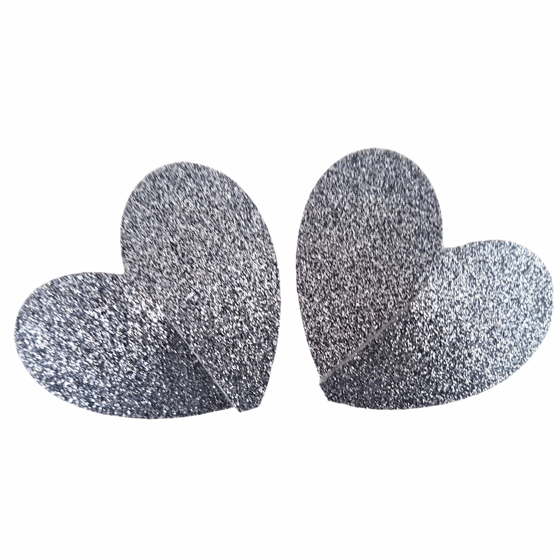 Glitter Heart Nipple Pasties - Various Colours - Self Adhesive