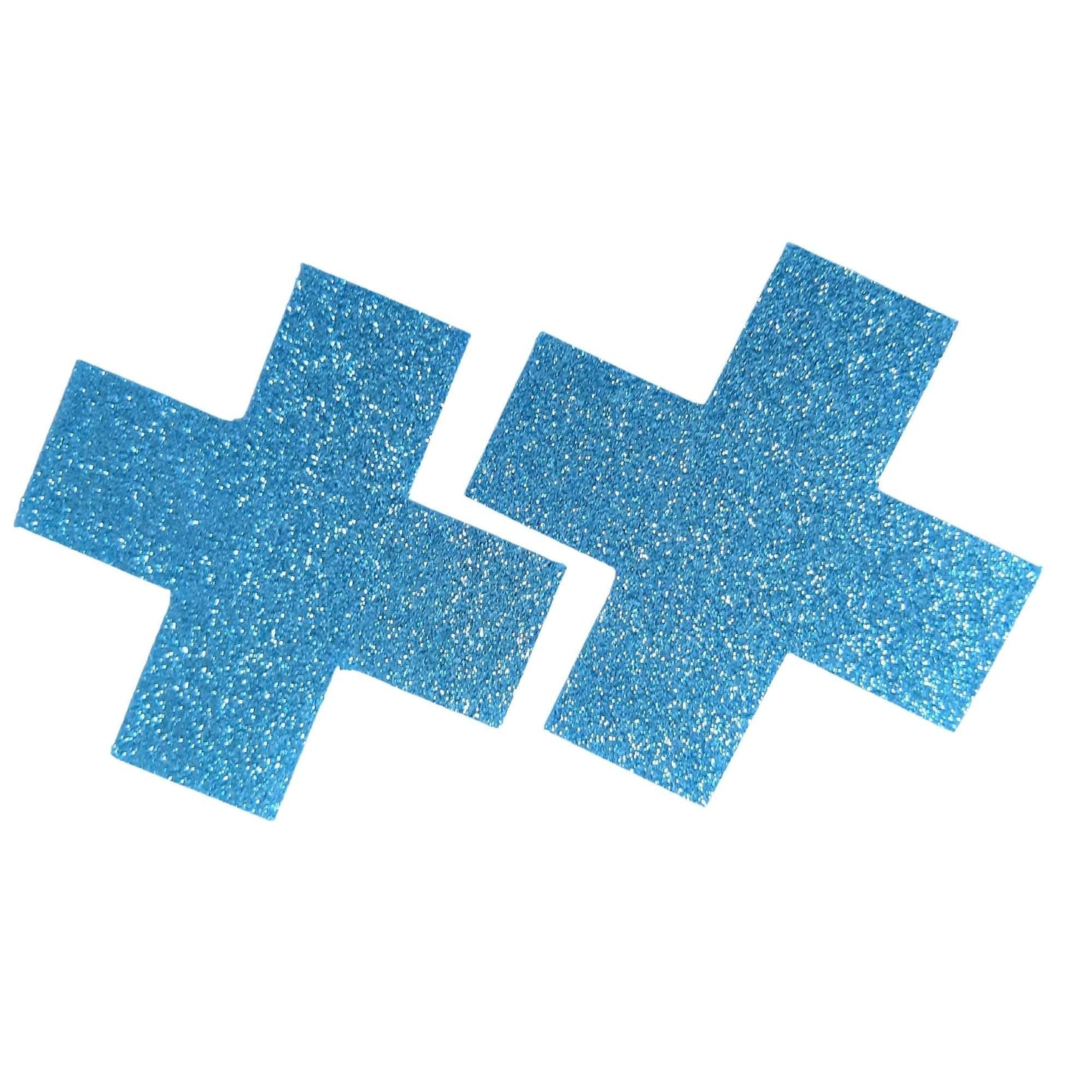 Light Blue Glitter Cross X Nipple Pasties/ Nipple Covers