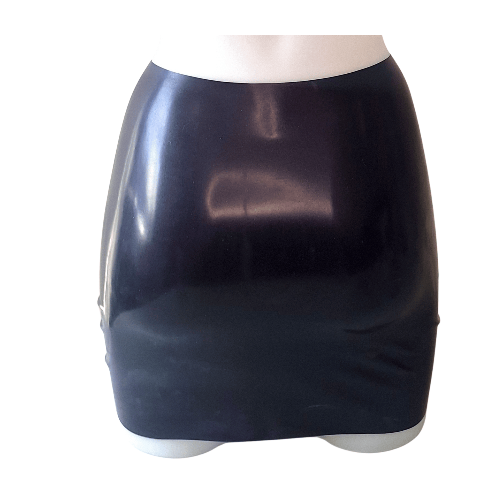 Dark metallic Purple latex mini skirt - Back view