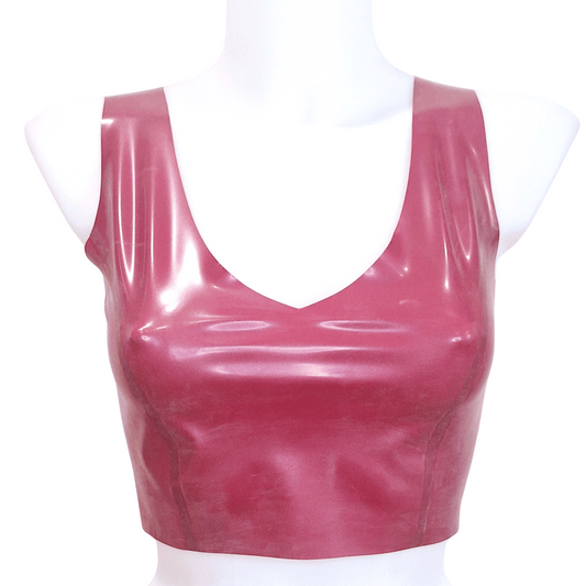 EADY to SHIP Sample - Size M
Brand new, only used for pictures on mannequin

THE perfect latex crop top for mixing and matching, wear with jeans for a daytime look and then pair with a latex skirt and heels to swap your look to evening wear.

Made from medium weight latex, has a V front and a high neck, small V back, princess lines for a great fit. Sleeveless and pull on style, no zip or fastener.
Also available in other colours, just pop me a message to see what I have in stock

Sizes XS to XL available, p
