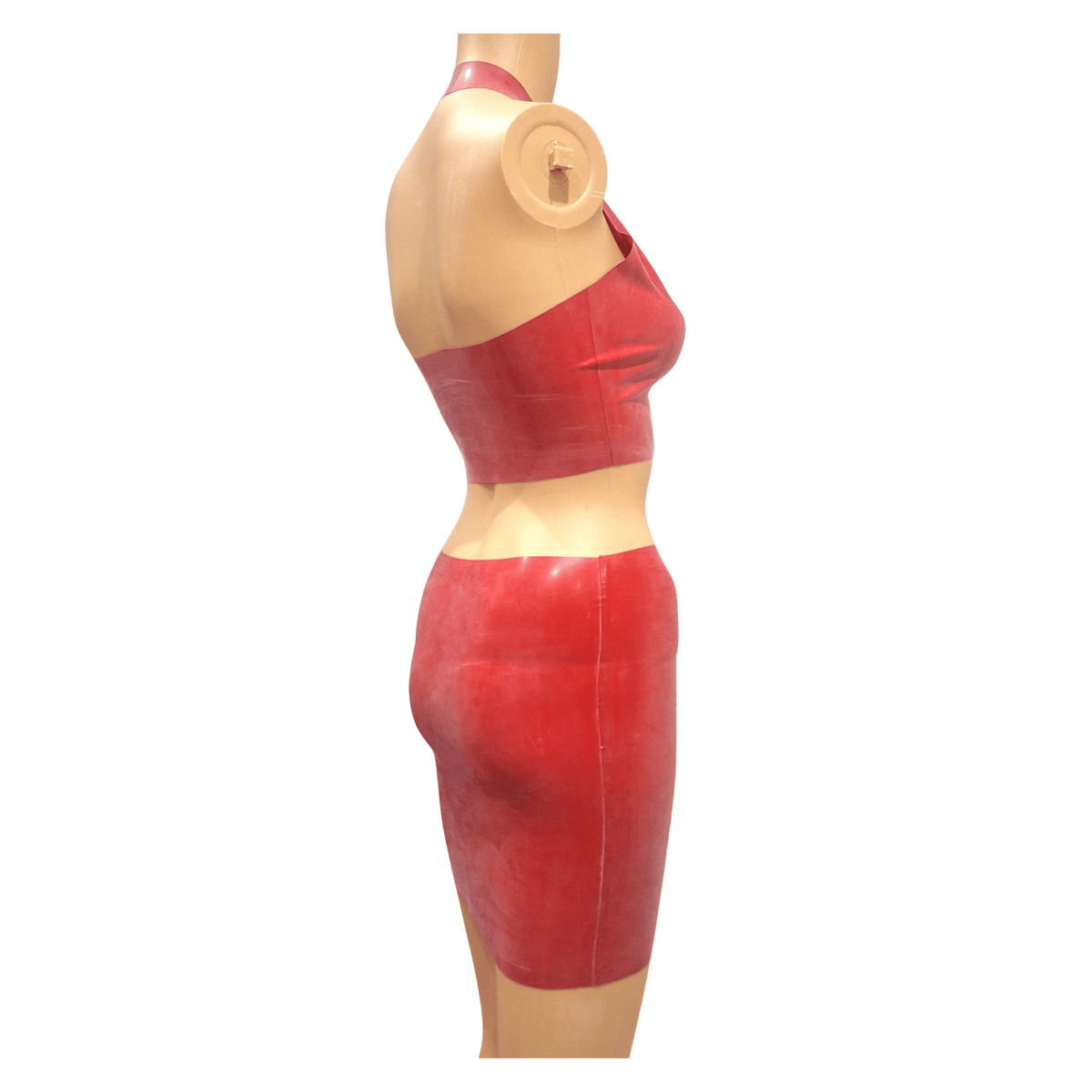 Red Latex Mini Skirt Size M & Size S