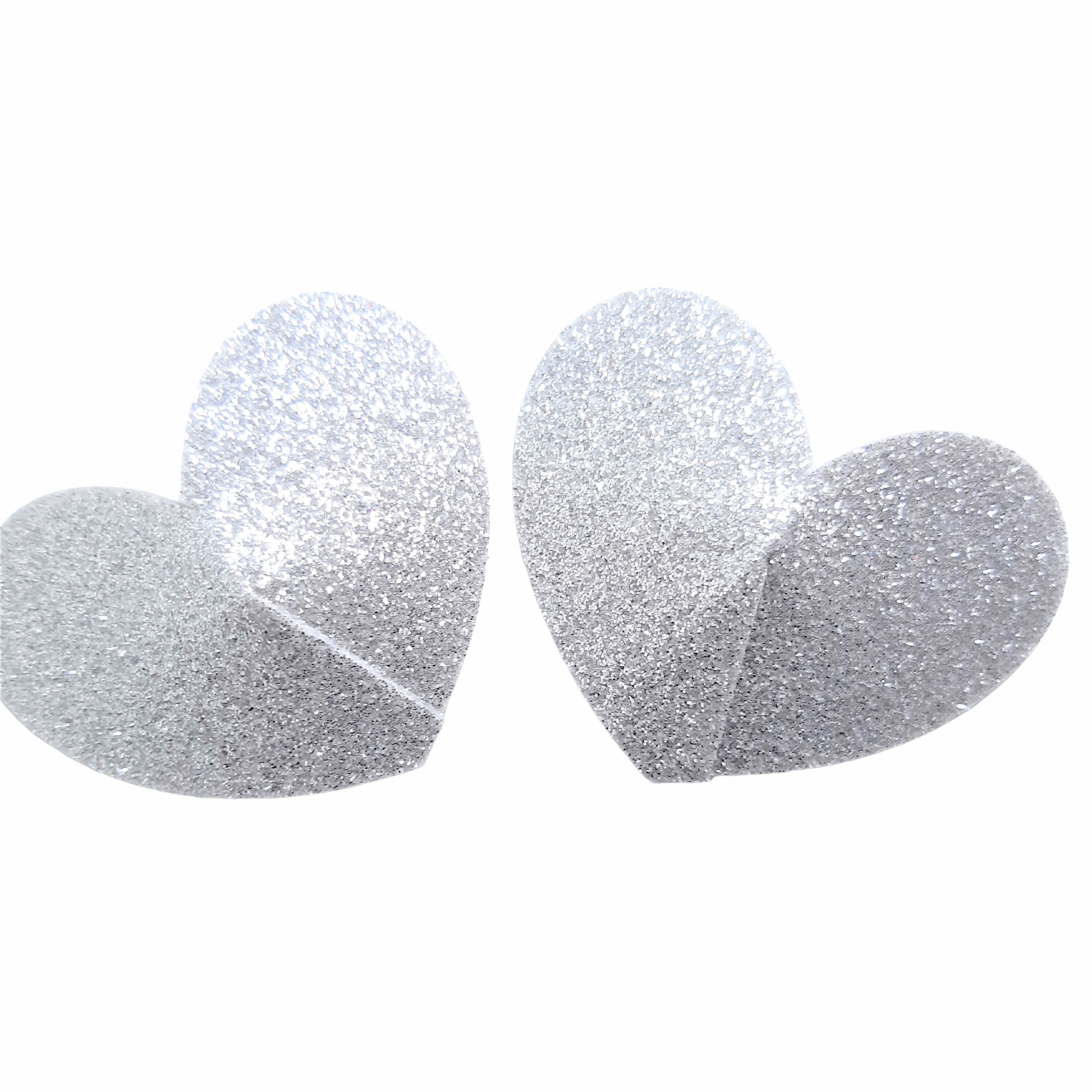 Glitter Heart Nipple Pasties - Various Colours - Self Adhesive