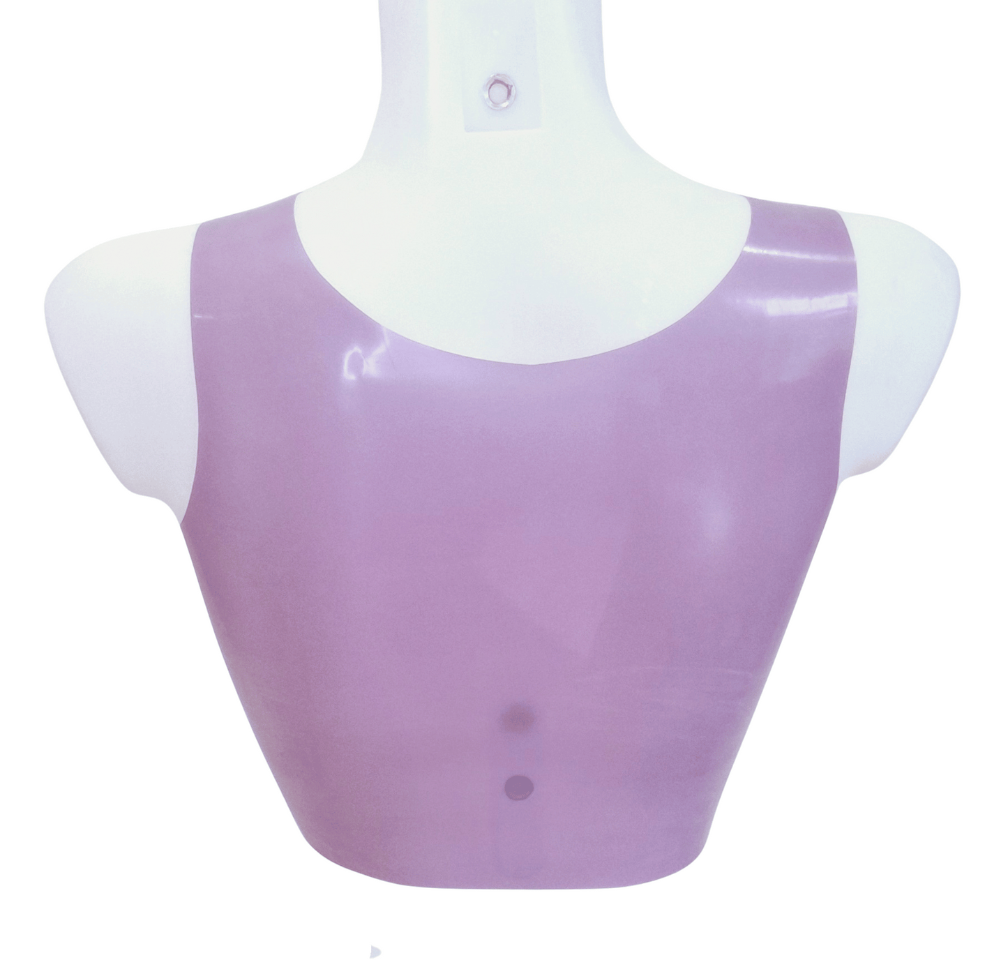 Two Colour Latex V Neck Crop Top