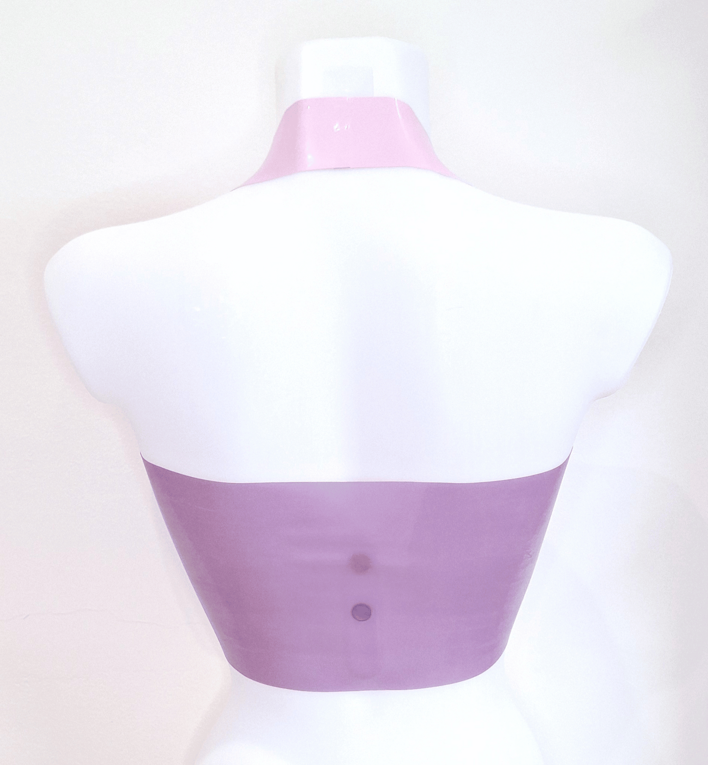 Two Colour Latex Halter Neck Crop Top