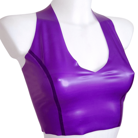 Transparent Latex Halter Neck Crop Top