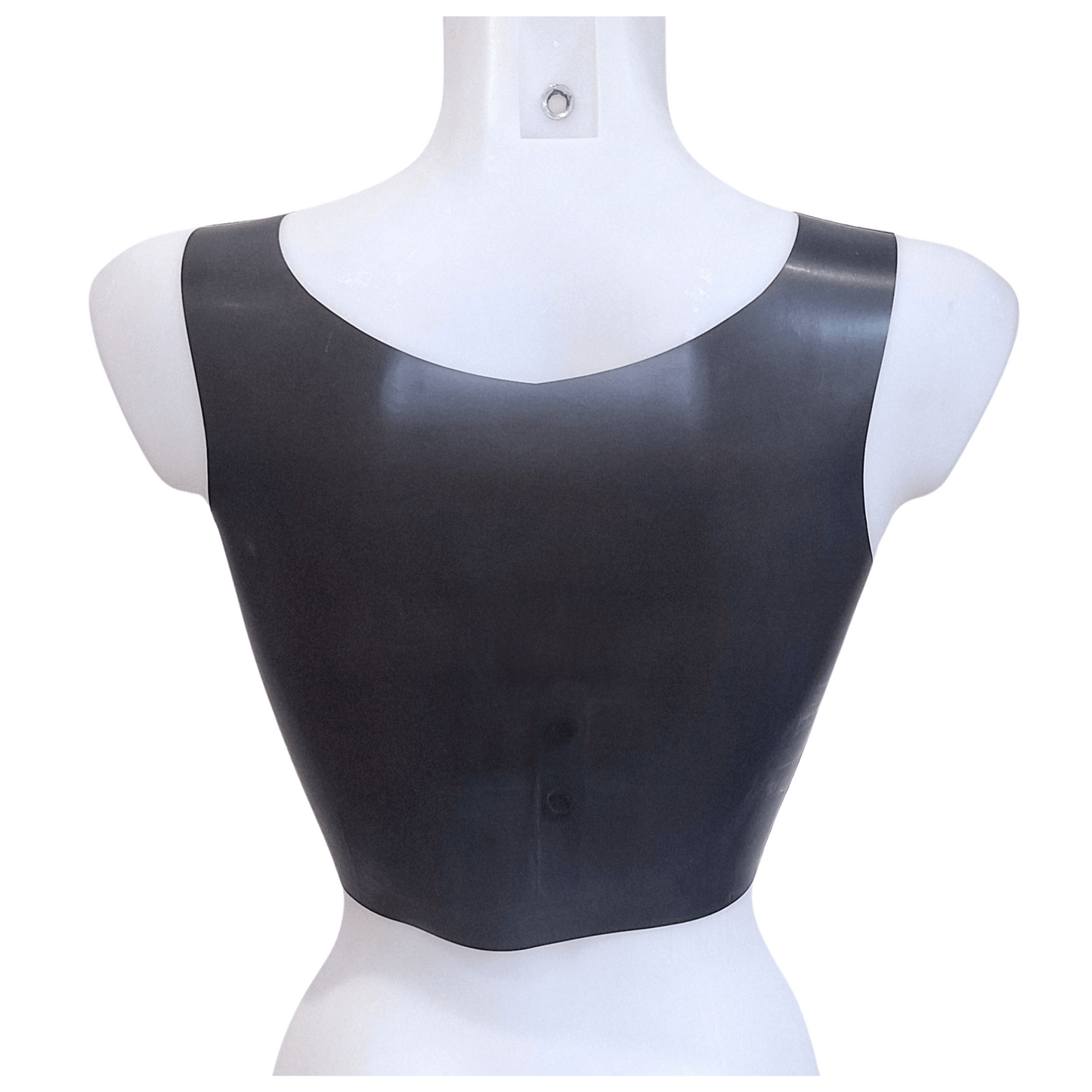 Two Colour Latex V Neck Crop Top