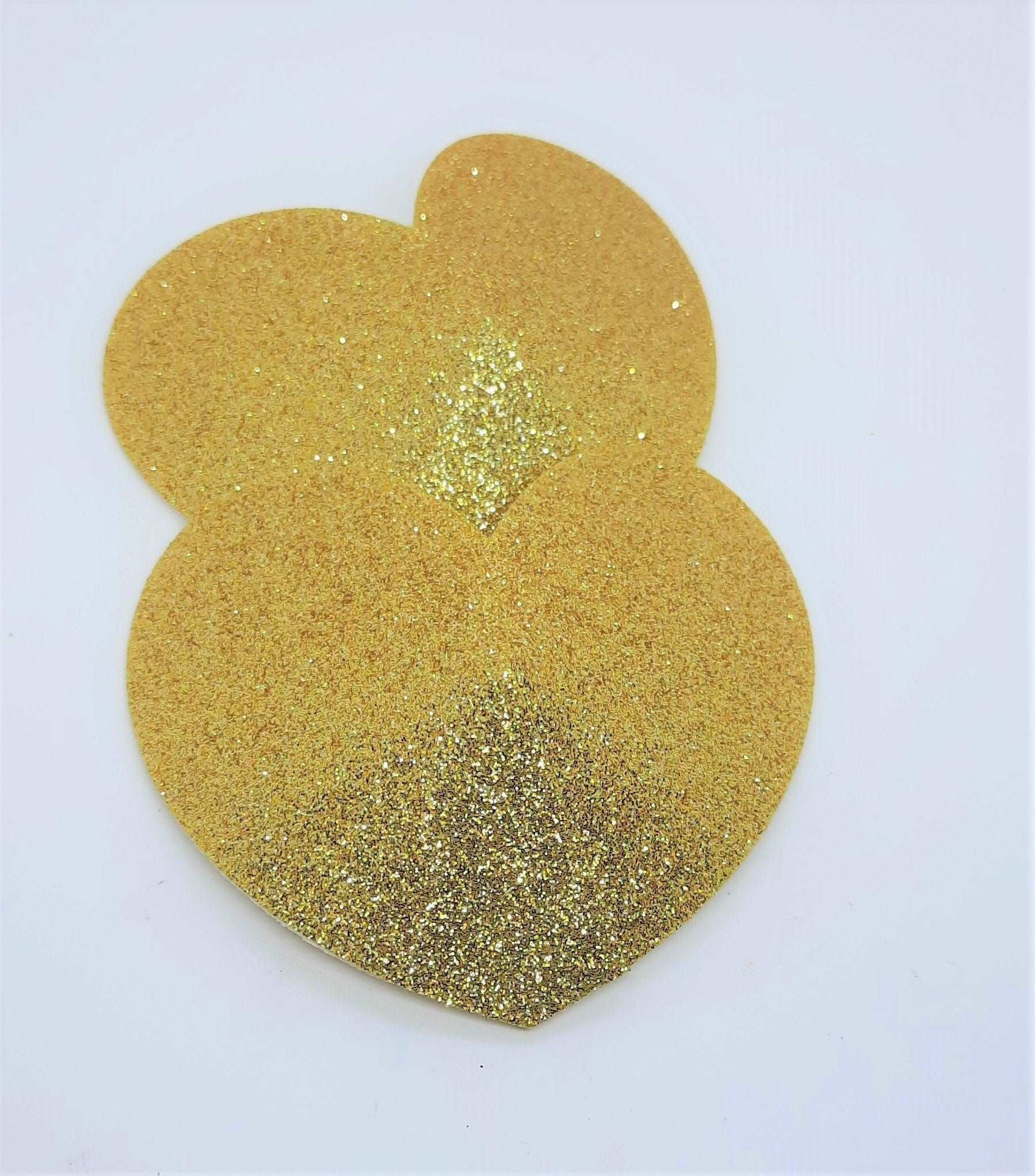 Gold Glitter Heart Nipple Pasties S,M,L Sizes