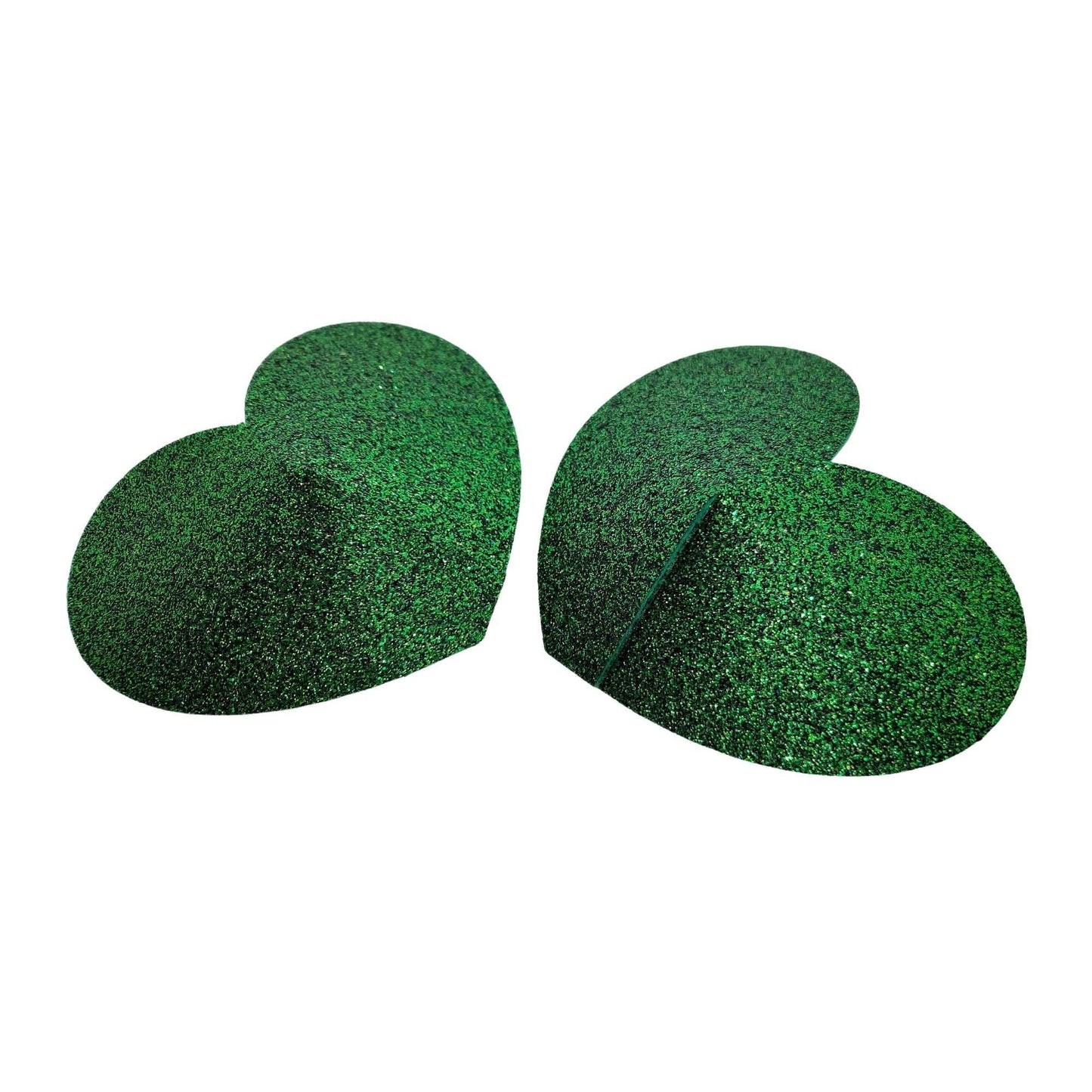 Green Glitter Heart Nipple Pasties S,M,L Sizes