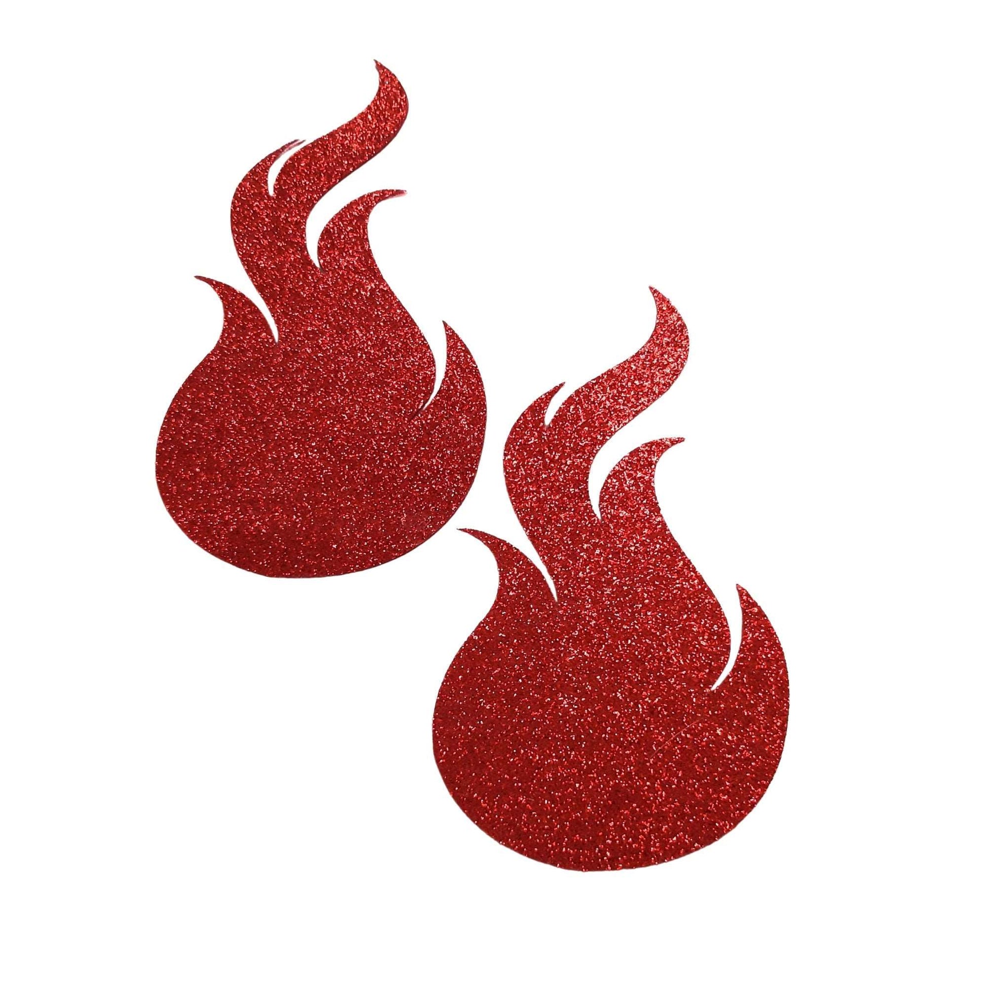 Black Glitter Flames 3 Nipple Pasties