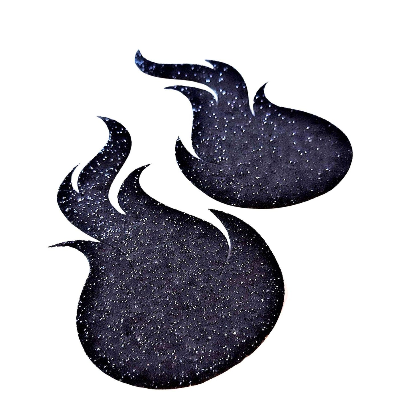 Black Glitter Flames 3 Nipple Pasties