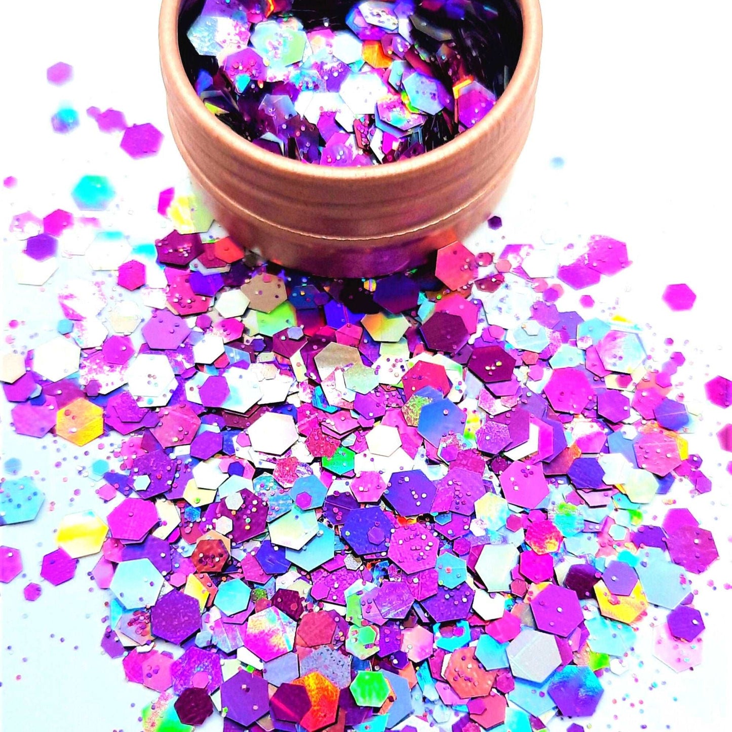 Electra purple silver colours cosmetic glitter mix