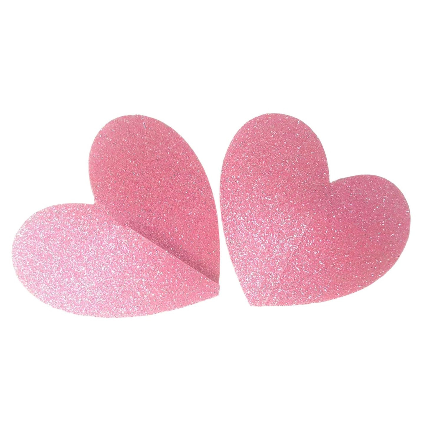 Glitter Heart Nipple Pasties - Various Colours - Self Adhesive