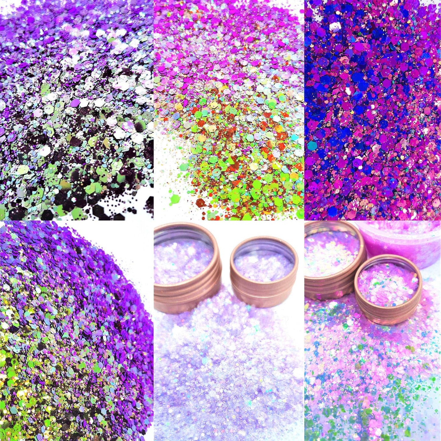 6 X Purple's Glitter Set