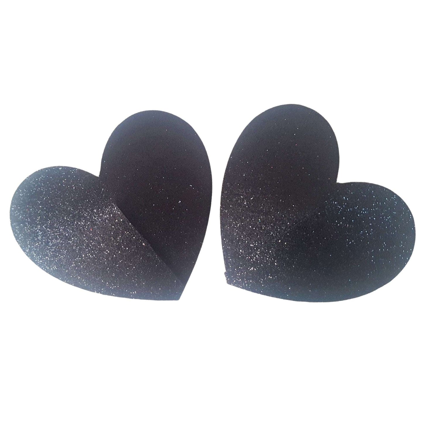 Black Glitter Heart Nipple Pasties/ Nipple Covers