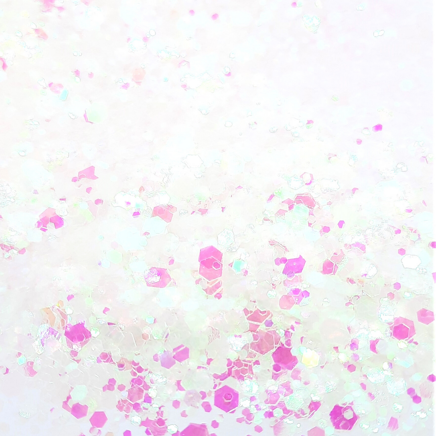 Celestial Glitter Mix  A a pretty and subtle colour of iridescent white with hints of pink.