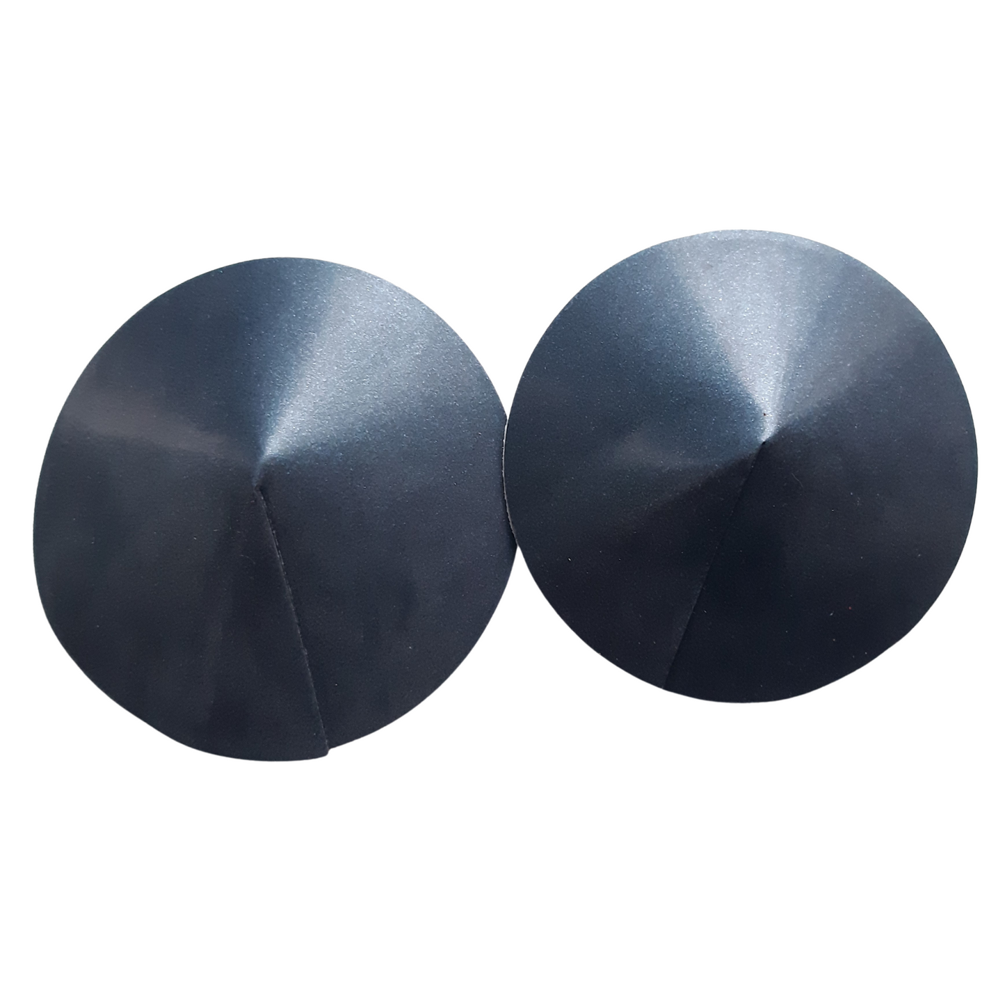 Metallic Black Latex Round Nipple Pasties / Nipple Covers