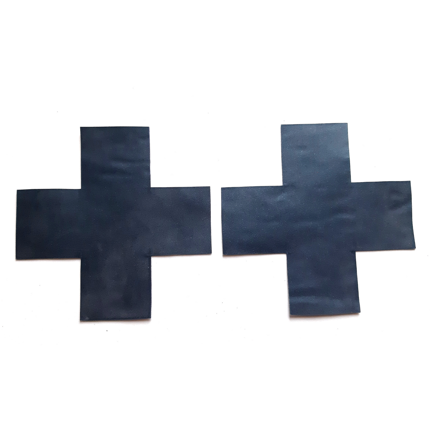 Metallic Black Latex Cross X Nipple Pasties /Nipple Covers