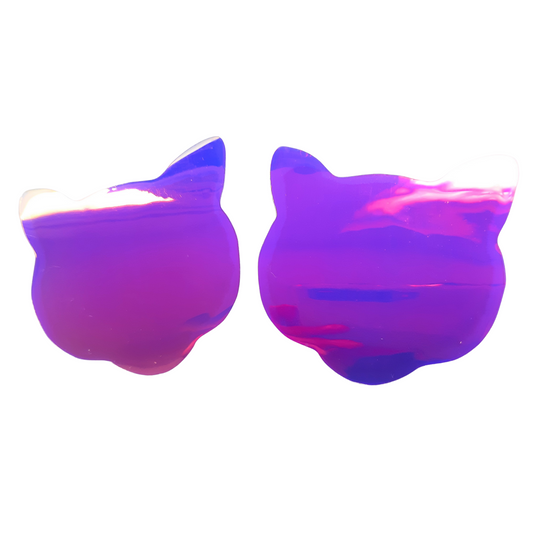 Purple Iridescent Cat Face Nipple Pasties/Nipple Covers