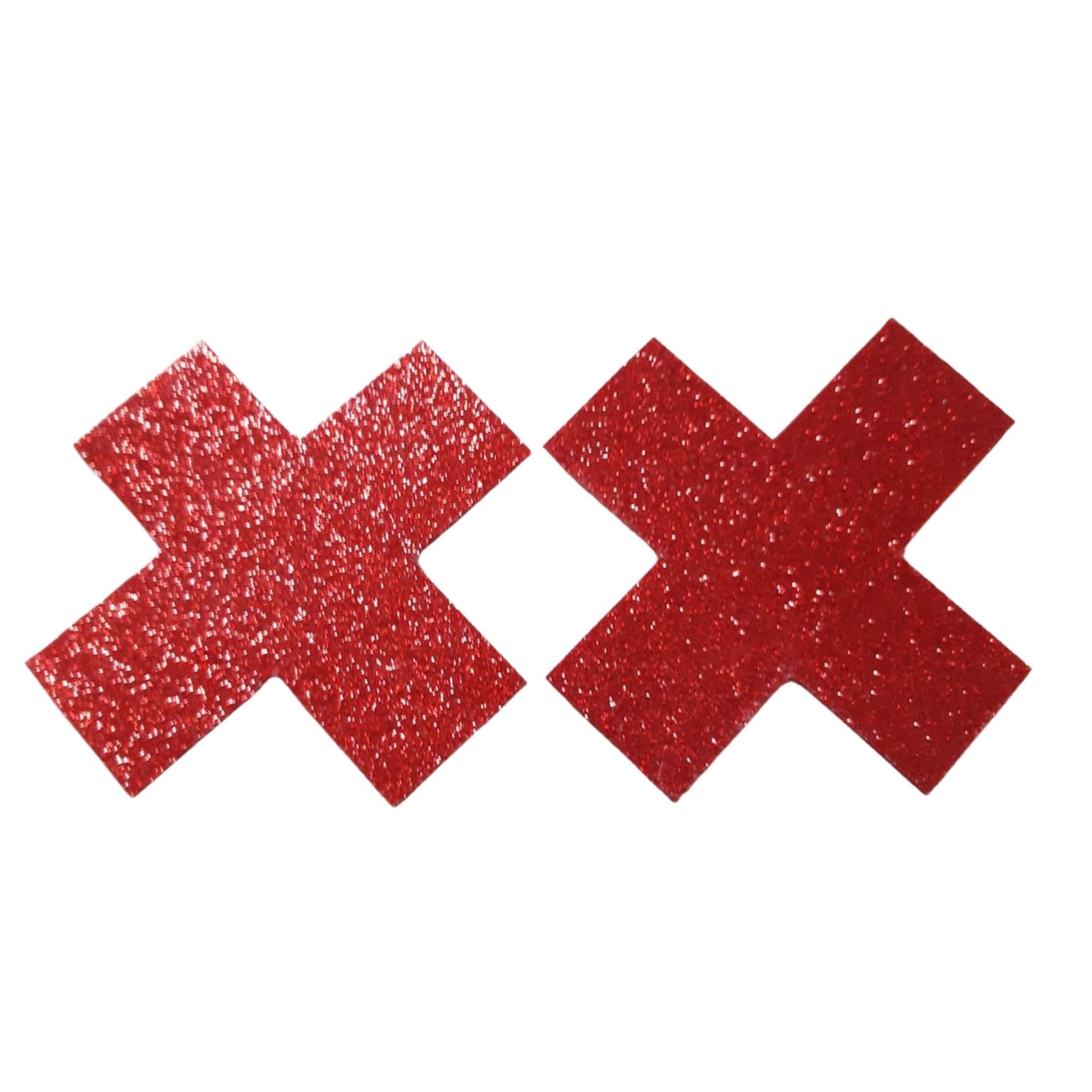 Red Glitter Cross X Nipple Pasties/Nipple Covers – Liberty Latex