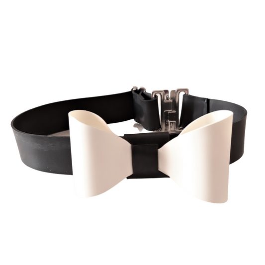 White Latex Bow Tie Choker