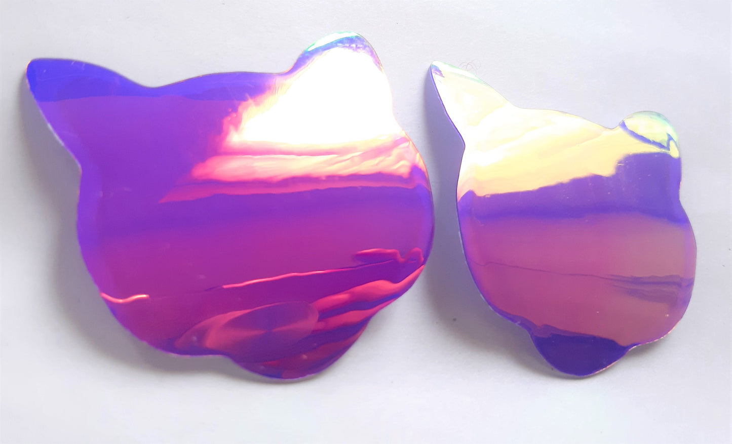 Purple Holographic Cat Face Nipple Pasties Festival Stickers Nipple Covers