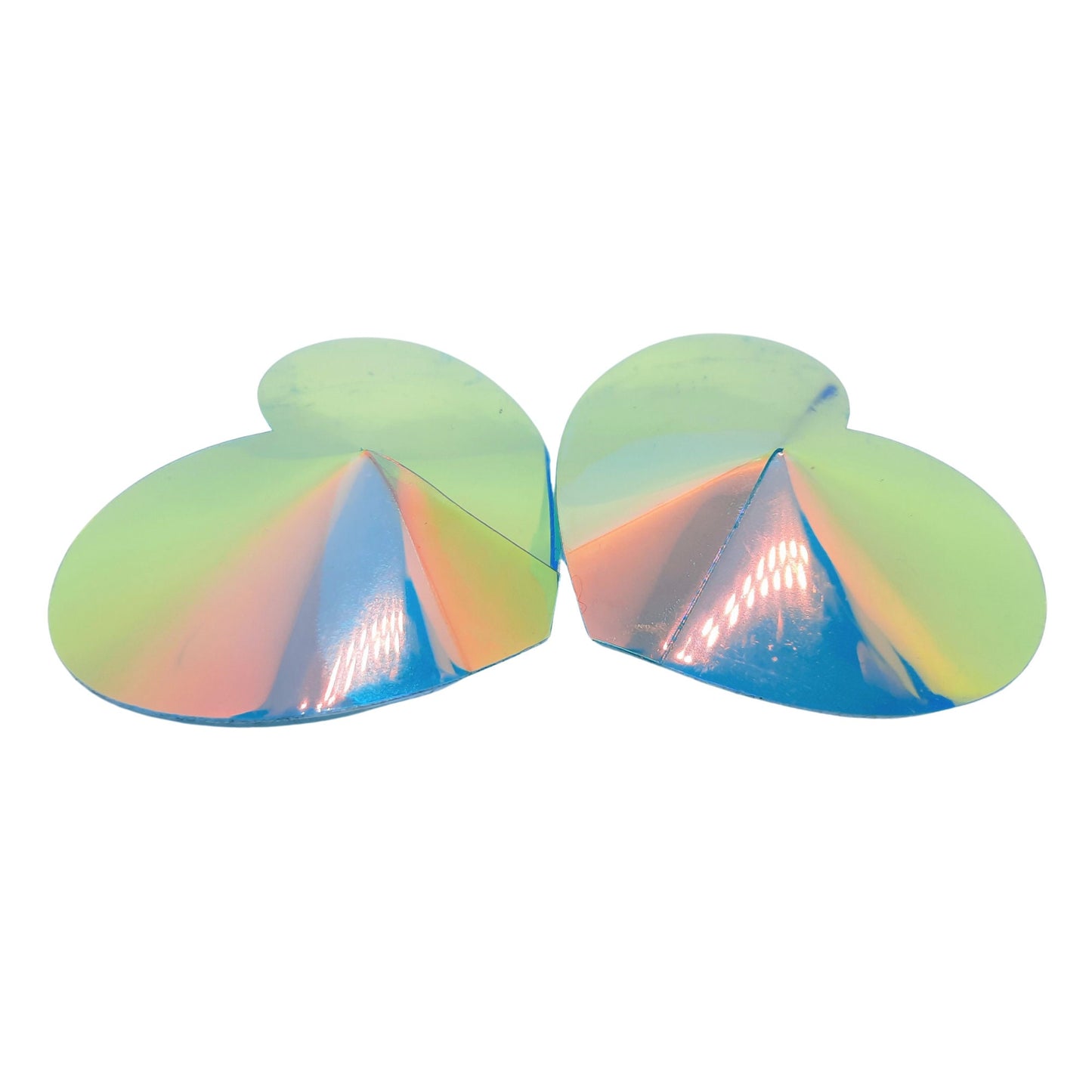 Green Holographic Heart Nipple Pasties SML