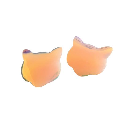 Gold Iridescent Cat Face Nipple Stickers Hypoallergenic Self Adhesive Festival Stickers Body Nipple Covers Pasties