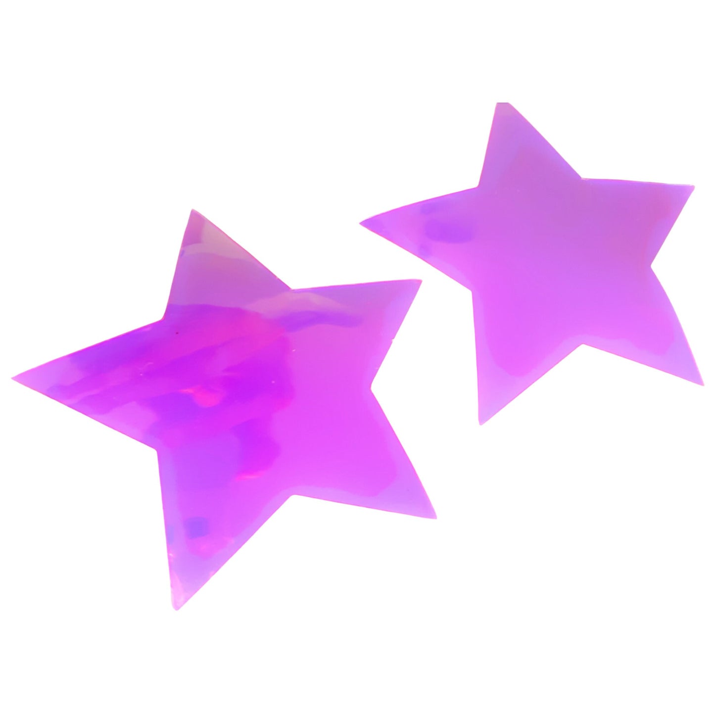 Large Pink Holographic Star Nipple Pasties