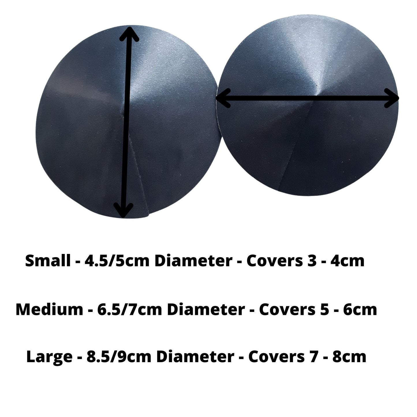 Metallic Black Latex Round Nipple Pasties / Nipple Covers