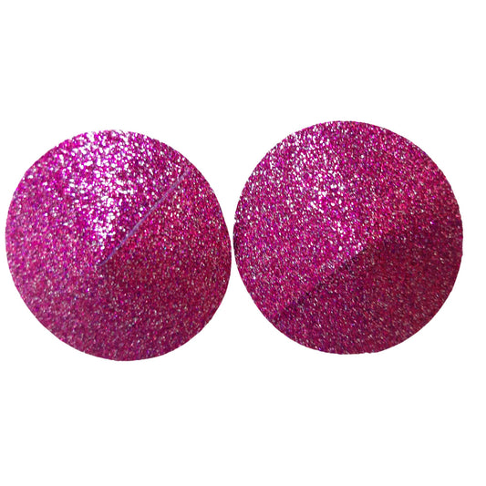 A pair of bright Pink Glitter Round Nipple Pasties, Nipple Covers  The sizing is from the widest edges of the shape  Small - 4.5/5cm Diameter - Covers 3 - 4cm Medium - 6.5/7cm Diameter - Covers 5 - 6cm Large - 8.5/9cm Diameter - Covers 7 - 8cm