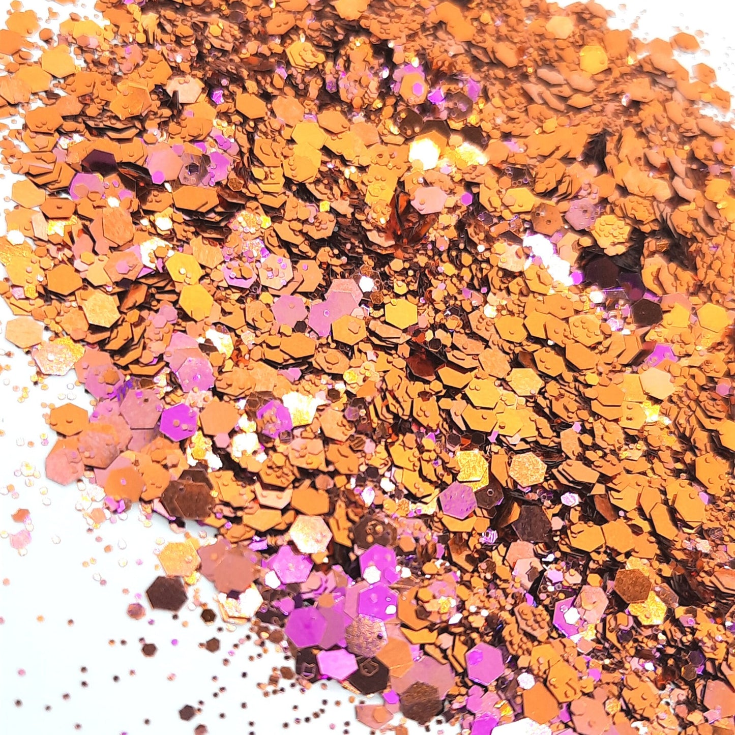 Phoenix Cosmetic Glitter Mix: Duo Tone copper & pink glitter